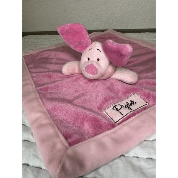 Disney Winnie The Pooh Piglet Pink Baby Security Blanket Lovey Lovie Plush - Picture 4 of 7